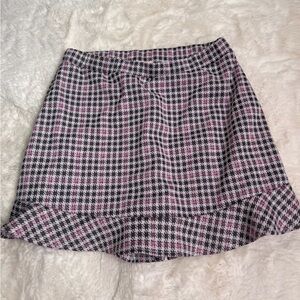 Olivia Rae Pink and Black Plaid Mini Skort